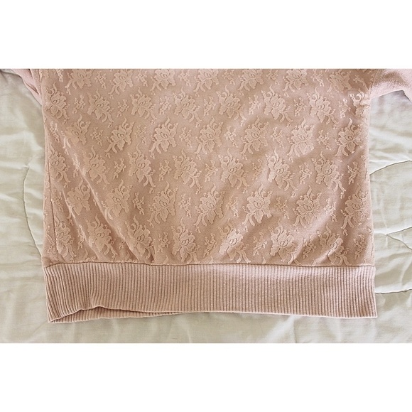 Gunne Sax - Vintage 1970s (Original Tag) Lace Sweatshirt, Pink, Med - Picture 9 of 9